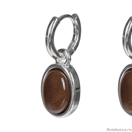 Серьги Fiore Luna, COFFE AGATE